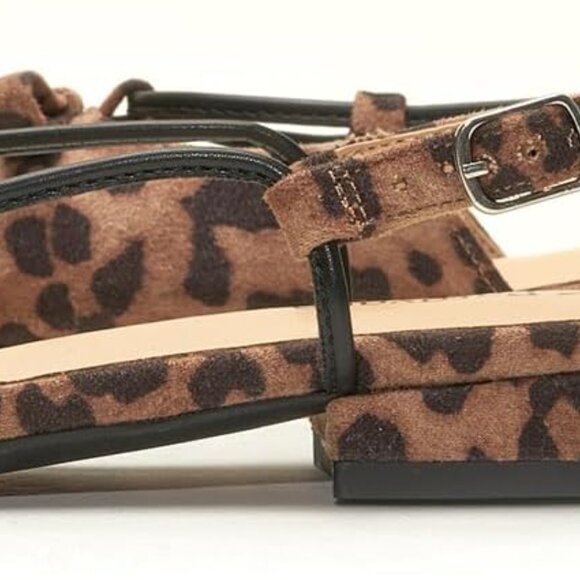 C.Paravano Women's Cheetah Pattern Slingback Flats, Stylish Almond Toe Sandals - Picture 6 of 6